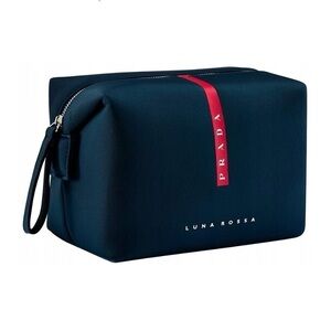 Prada Beauty Luna Rossa Pouch Toiletry Bag Travel Navy Padded Medium Brand New